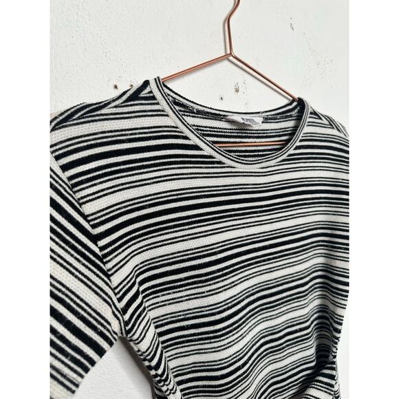 BB DAKOTA STEVE MADDEN Black White Show Your Stripes Short Sleeve Mini Dress XS - Picture 7 of 8